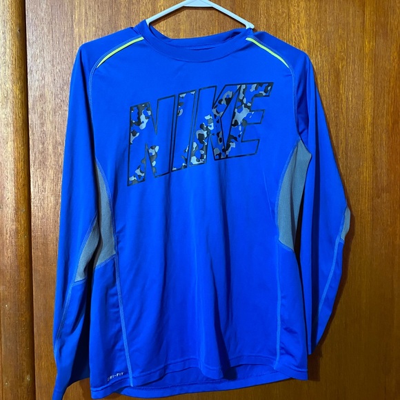 Nike Blue Long Sleeve Tee - Picture 1 of 5
